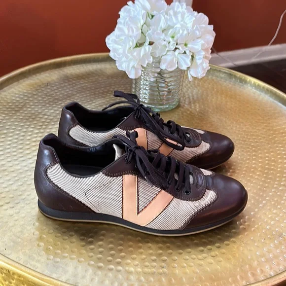 Authentic Vintage Louis Vuitton Leather Printed Sneakers - Picture 1 of 10